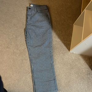 Stripe denim size 8 straight cut jeans